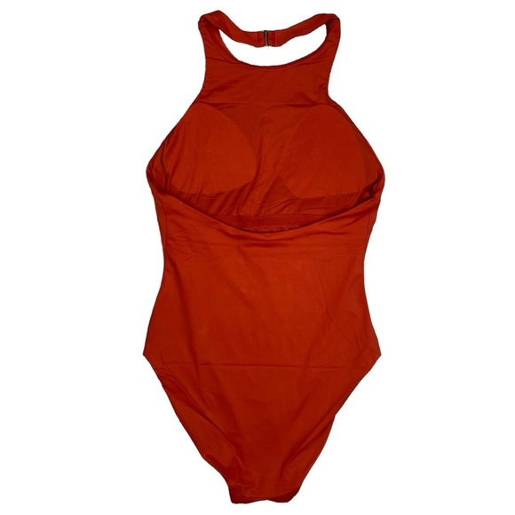 Andie The Luzon One Piece Swimsuit Medium Red Halter Full Bottom Low Leg AO209 - Picture 2 of 13